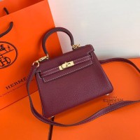 Tas Hermes Kelly Mini maroon Supermirror quality