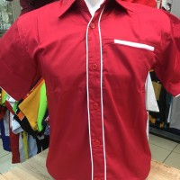 Harga kemeja seragam promosi polos kode kemeja polos ep 02 merah list | HARGALOKA.COM
