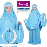 Ready Stock Mukena Anak Sanaya Kids Zolla Biru Muda Size L
