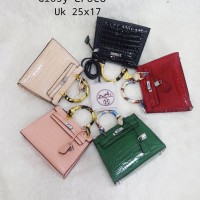 Tas wanita merk Hermes Kelly Croco 25cm import Semi premium