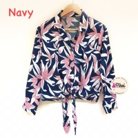 Summer / baju / pantai / daun / satin / murah / pendek / kemeja santai