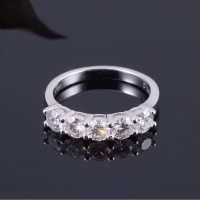 Cincin moissanite asli bersertifikat 4mm/ 3 carat .platinum silver