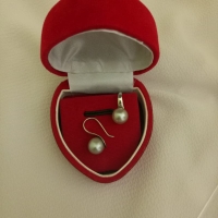 Anting perak krum emas mutiara laut