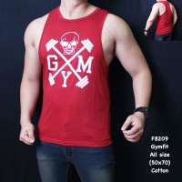 F8209 Singlet Tanktop Gym Fitness Pria Merah