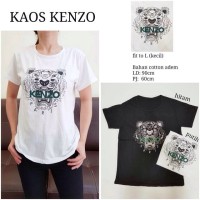 Kaos Katun Kenzo White Tiger Baju Wanita REAL PICT Shirt - 1070 VIB