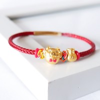 Gelang Pandora Charm Shio Babi Lucu. Emas Hongkong 999 Kadar 24karat
