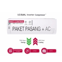 PEMASANGAN DKI + AC LG T10EV4 DUAL COOL ECO INVERTER 1 PK 1PK