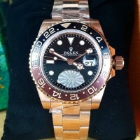 JAM TANGAN PRIA ROLEX GMT MASTER FULL ROSE ANTI KARAT DIAMETER 4CM