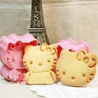 Jual Set Cetakan Nasi / Roti / Kue Motif Hello Kitty (1 Set Isi 2) Murah