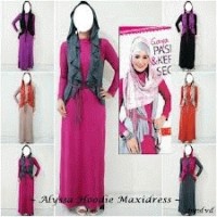 BUSANA MUSLIM HIJABERS COMMUNITY ALYSSA HOODIE MAXI DRESS SPANDEX