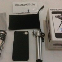Lens Tele Camera Iphone 4 dan Iphone 5 - 12 x zoom - Stand Tripod - Lensa Kamera Berdiri