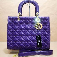 UNGU TERANG KOTAK-TAS LADY DIOR GRANVILLE DIOR-B142