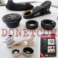 Jual lensa fish eye 3 in 1 handphone universal clip lens Murah