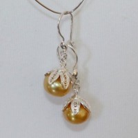 Anting Perak Mutiara AIr Tawar