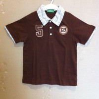 Baju Kaos Tshirt Atasan Bayi Anak Garfiled Coklat Tua Berkerah Original Murah