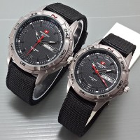 Jam Tangan Couple - Swiss Army Couple Canvas DHC Black