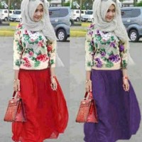 hijab claudia 3in 1 atasan+pashmina+rok panjang