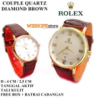 JAM PASANGAN ROLEX COUPLE DIAMOND TANGGAL BROWN FULL SET
