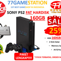 (PS2) Sony Playstation 2 FAT HARDISK 160GB FULL GAMES + PAKET LENGKAP