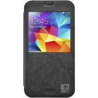 Metal-Slim Flip Cover Samsung Galaxy S5 - Black ( Classic Q Series )