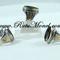 Emban/Ikat Cincin Akik Monel 2 warna size batu sedang
