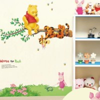 Jual WALLSTICKER/WALL STIKER TRANSPARAN 50X70-AY703-POOH N HANGING TIGER Murah