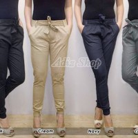 Jual Jogger Pants Cotton Stretch, Joger Pita Joger Katun Wanita (S-M-L) Murah
