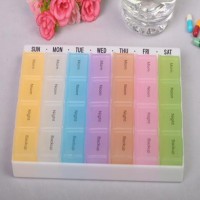Jual Kotak Obat Persegi 7-Hari / 7-Warna / 28-Kotak (Bisa Dilepas) Murah