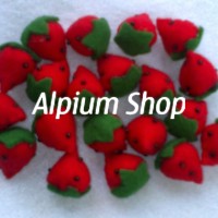 Jual TOPPING FLANEL BUAH STROBERI / Strawberry 01 Murah