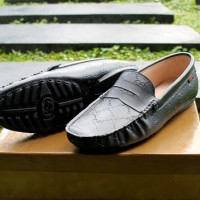 Gucci Embossed Moccasin SEPATU PRIA SUPER PREMIUM