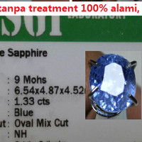 Blue safir tanpa treatment (no heat) luster ajib