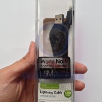 Kabel Zikko Hitam 1,5M, Tidak Mudah Rusak, for iPhone 5 / 5S / 6 / 6+