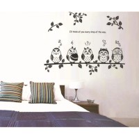 Jual WALLSTICKER/WALL STIKER TRANSPARAN 50X70-JM8353-BLACK OWL Murah