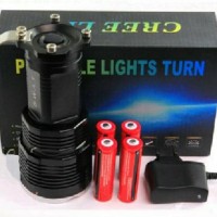 Senter Belor fokus monster 4 batre / bateray led cree T6 putih 5mode