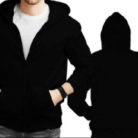 Jual Jaket/Sweater Hoodie Hitam Polos (Zipper) Murah