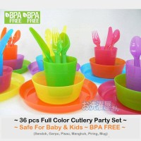 Jual 36pcs Cutlery IKEA Kalas BPA Free Paket Alat Makan Pesta Bayi Anak Murah