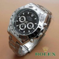 Jam Tangan Rolex Daytona Silver Plat Black Kw Super