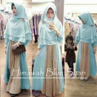HIMAWAH BLUE SYARI 3TONE BIRU GAMIS JERSEY PLUS KHIMAR SIFON