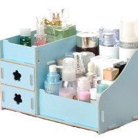 Jual SMART Candy Colored Wooden DIY Organizer - Biru Murah