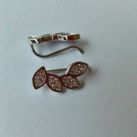 Anting tusuk silver murni import berlapis emas putih