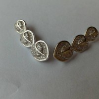 Anting tusuk silver murni import berlapis emas putih