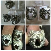 Emban Cincin Motif Unik Kepala singa berkualitas. batu akik