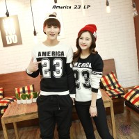 Baju Couple Keren | Lengan Panjang Couple Simple | America23 Kombi