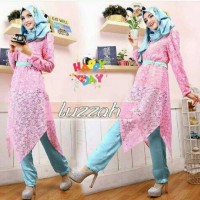 SETELAN LUZZAH HIJAB PINK 3IN1