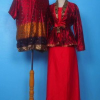 Cassandra Red Gamis Couple Batik Sarimbit Baju Muslim
