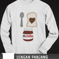 Jual kaos Panjang I love nutella funny tshirt distro custom clothing Murah