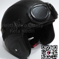 Jual Helm Retro SNI Hitam Polos Original dan Kacamata Google Lokal Murah