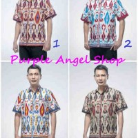 Kemeja Kerja Kantor Pria Modern Batik PAPUA LUKIS Lengan Pendek