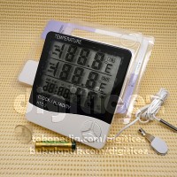 Jual HTC-2 Digital Dual Thermometer Kabel Max Min, Hygrometer Alarm-Clock Murah