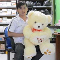 Jual Boneka Beruang Teddy Bear I Love You Cream Besar 80 cm (SNI) Murah